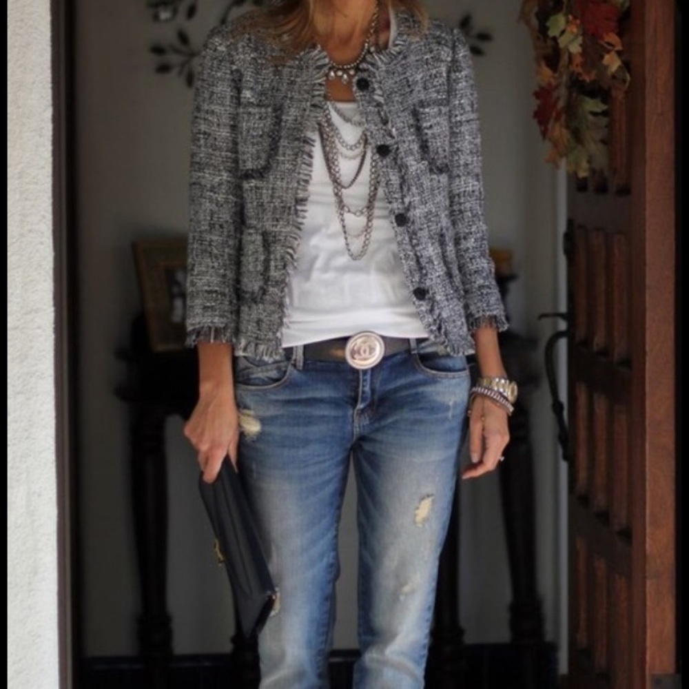 Michael Kors Cream Tweed Blazer - Picture 6 of 9